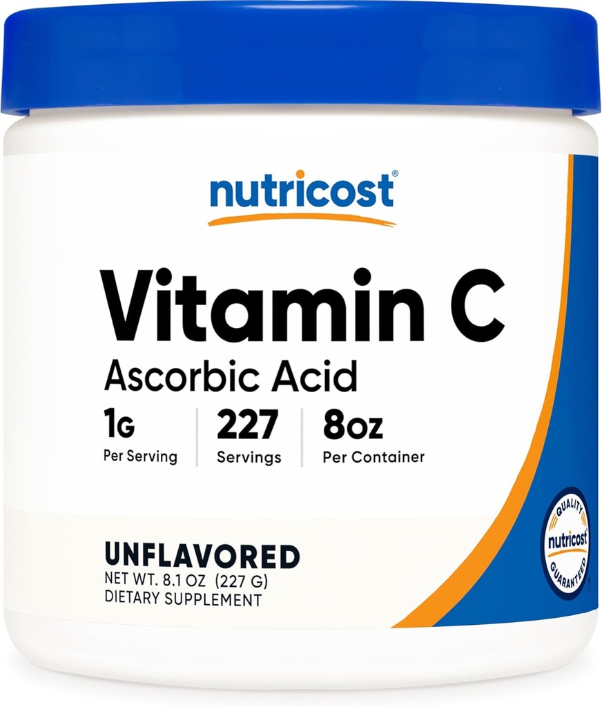 Nutrikostas Askorbo rūgšties milteliai (vitaminas C) 0,5 LBS (8 Ounce)