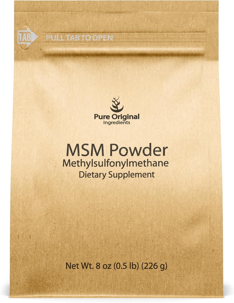 PURE ORIGINAL INGREDIENTES Methylsulfonylmethane (8 oz) MSM, Natural Sulfur, Dietary Supplement