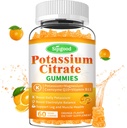 Potassium Citrate Gummies - Phụ thuốc Potency Potassium cao cấp cho sức khỏe cơ bắp, Leg Crampyte Profe – Vegan, Non-GMO, Gluten- Free, Orange Flavor, 60 Count