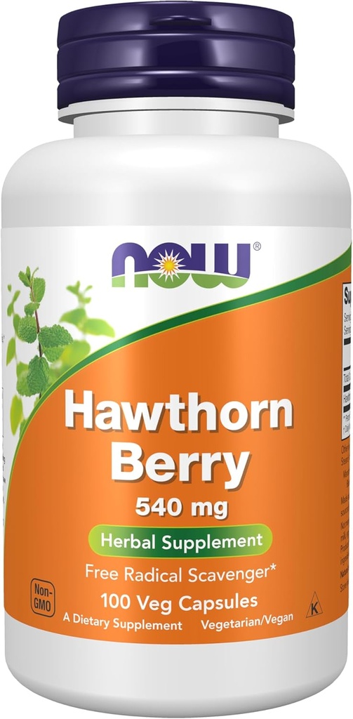 Nyní Potraviny doplňky, Hawthorn Berry 540 mg, zdarma Radikální Scavenger *, Bylinný dodatek, 100 Veg Kapsle