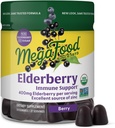 Megafood Elderberry Immune Support Supplement - Vegan Elderberry Gummies для дорослих - Виготовлені з цинком та реальною їжею - Pectin-Based, Gluten-Free, USDA Organic - 54 Gummies, 27 Сервінги