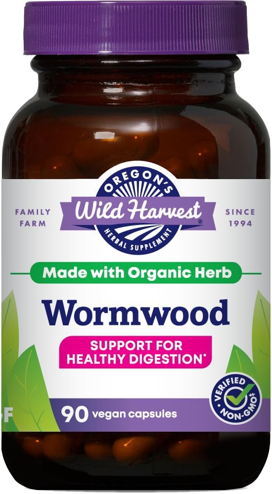 L'Oregon's Wild Harvest Wormwood Organic Herbal Supplement, 90 Count