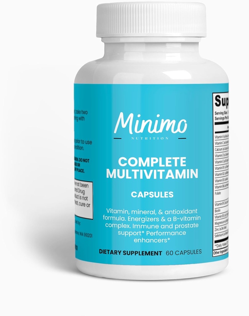 Pilnas multivitaminų + imunitetas Boost, 60 kapsulės, 3 šalis išbandytas, Dienos papildymas vyrams, moterys, suaugusieji, Gluten Free, Non-GMO, 30 Paslaugos