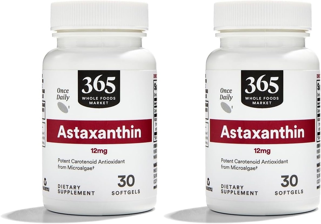 Mercado completo de alimentos, Astaxanthin 12mg, 30 ct (Pack de 2)