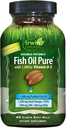 Double-Potency Fish Oil Pure by Irwin Naturals, Citrus smaak met vitamine D-3, 60 Liquid Soft-Gels