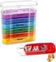 ABSOK Weekly Stackable Pill Organizer, 4 раза в день Pill Organizer Box Morning, Noon, Evening and Bedtime, 7 Stackable Comparing