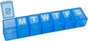 Basic Care Weekly (7-Dag) Pillen Organisator, Vitamine Planner, En Medicine Box, Medium Compartments, Blauw