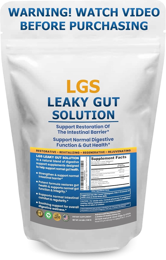 Leaky Gut Popravilo w/L Glutamin & Prebiotics- Gut Restore, Leaky Gut Health Powder- Leaky Gut Popravila Dodatki za IBS, Prebavne Restaring & Gut Lining Podpora- Vključuje Guthealth Assisst Book