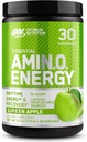 Optimum Nutrition Amino Energy - Pré-treino com chá verde, BCAA, Aminoácidos, Keto Friendly, Extrato de café verde, Energia em pó - maçã verde, 30 Servings (Packaging May Vary)