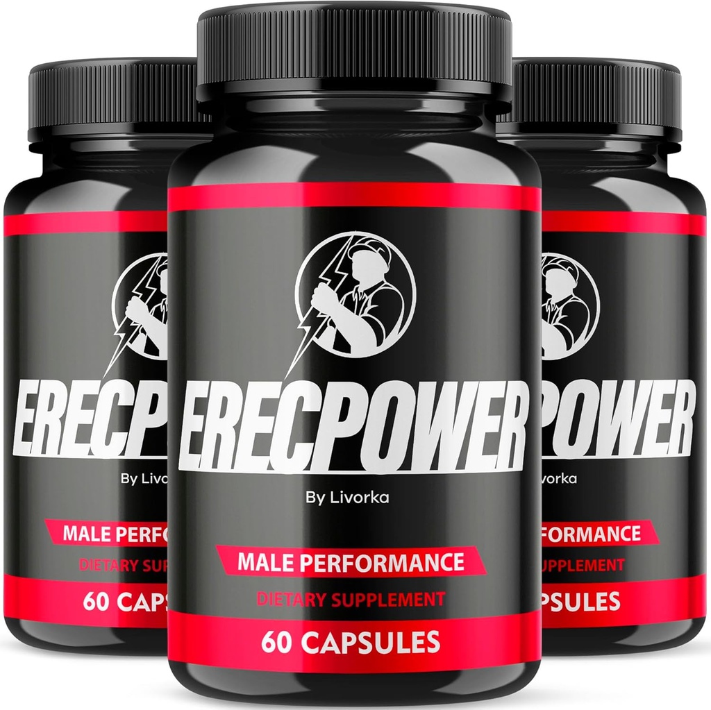 (3 Pack) Erecpower per gli uomini supplemento capsule, Pillole Erecpower Tutti gli ingredienti naturali, Erecpower Original Advanced Formula, Erecpower Vitamin Support, Ericpower Recensioni, 180 capsule per 3 mesi
