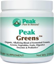 Peak Pure " Natural Peak Greens Support pH Balance and Alkalinity  Super Superfood Green Drink Powder , Blend of Fermented Gras, Vegetable, " Fruit , Digestive Enzyme " Probiotic Powder