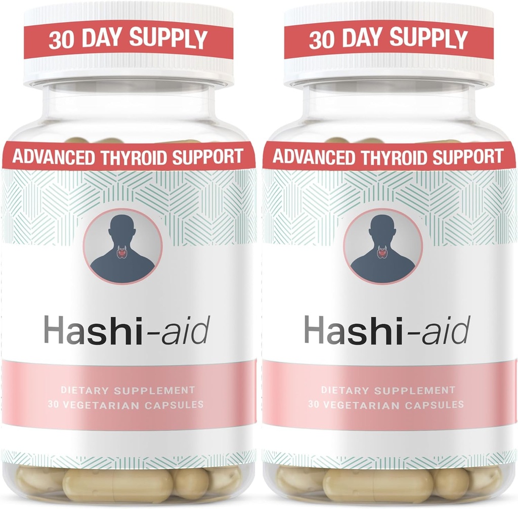 IBDassist TM Hashi-ren laguntza Tiroideen euskarria emakumeentzat eta gizonentzat - Hashimotoren gaixotasun eta Hypothyroidismoarentzako Thyroid gehigarria* - Ashwagandha, Selenium, Zinc, Essential Vitamins & More - 30 kapsula (2 Pack)