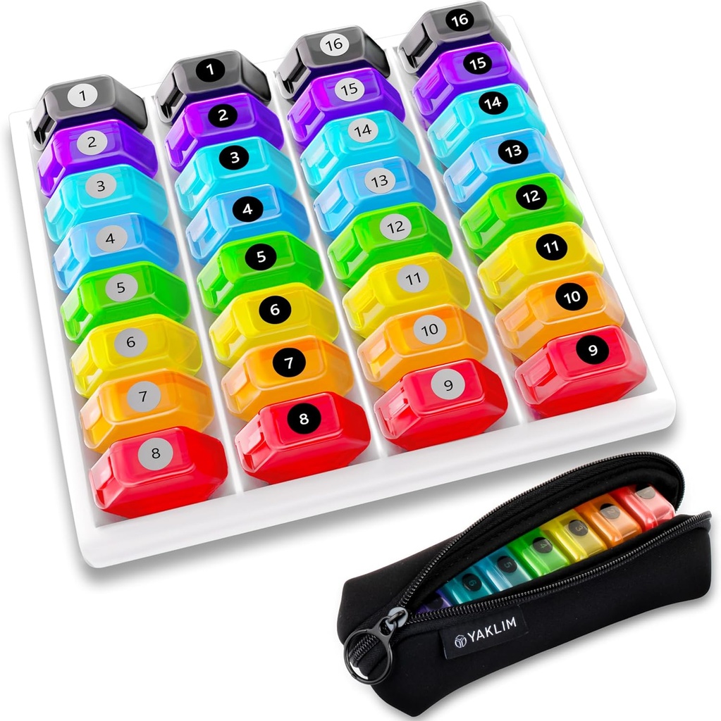 Monthly Pill Organizer 1-time a-Day: 30 Day Pill Organizer with Labels, Portable Monthly Pill Box, Month Pill Holder ith Portable Zipper Bag for Vitamin, Medicine, Fish Oil, Добавки