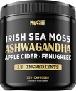 Organske kapsule Ashwangdha 15000mg Irish Sea Moss Apple Cider Vinegar & More - Podpora zdravju možganov, moči in imunskega sistema - 120 veganskih kapsul