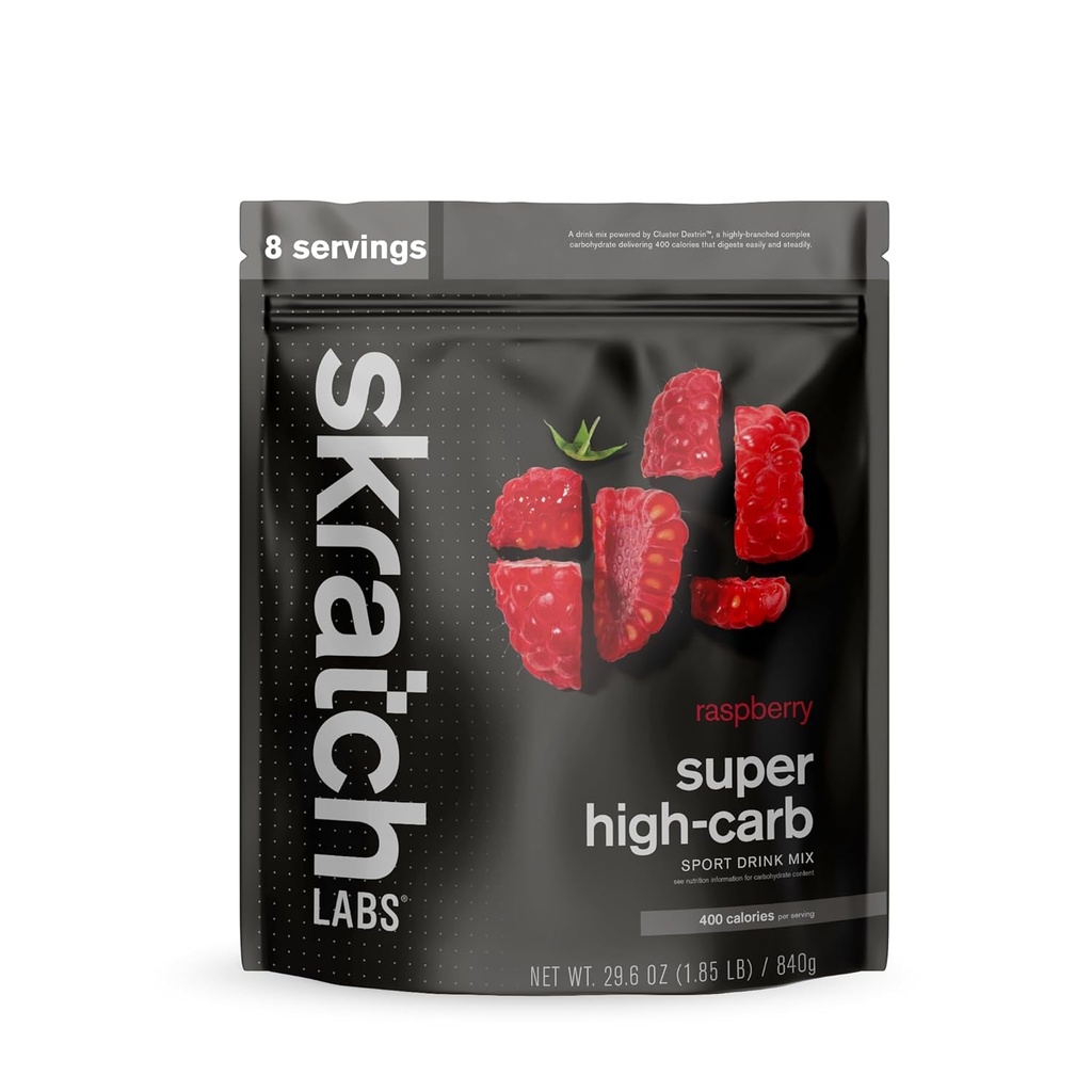 Skratch Labs Super High- Carb Hydration Powder - 124; Carbohidrát Por Cluster Dextrinnal és Electrolites - 124; Endurance Energy Drink - 124; Málna (840 Grams) - 124; Non- GMO, Gluten Free, Vegan, Kosher