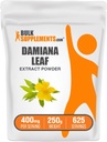 BulkSupplements.com Damiana Extract Powder - Damiana Supplement, Herbal Supplement - Vegan & Gluten Free, 400mg zerbitzatu bakoitzeko, 250g (8,8 oz) (1eko paketea)