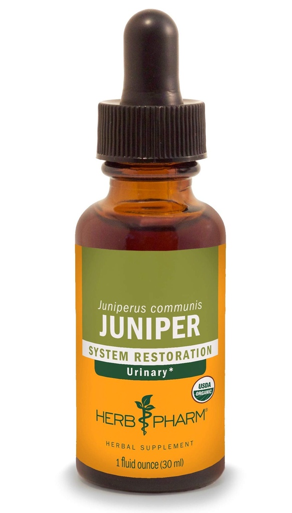 Herb Pharm Certified Organic Liquid Extract Drops for Urinary System Support Juniper 1 Oz
