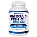 Arazo Nutrition Wild Caught Omega-3 Fish Oil Concentrate – 4,080mg per Serving – High EPA 1200mg & DHA 900mg – 90 Burpless Lemon Softgels