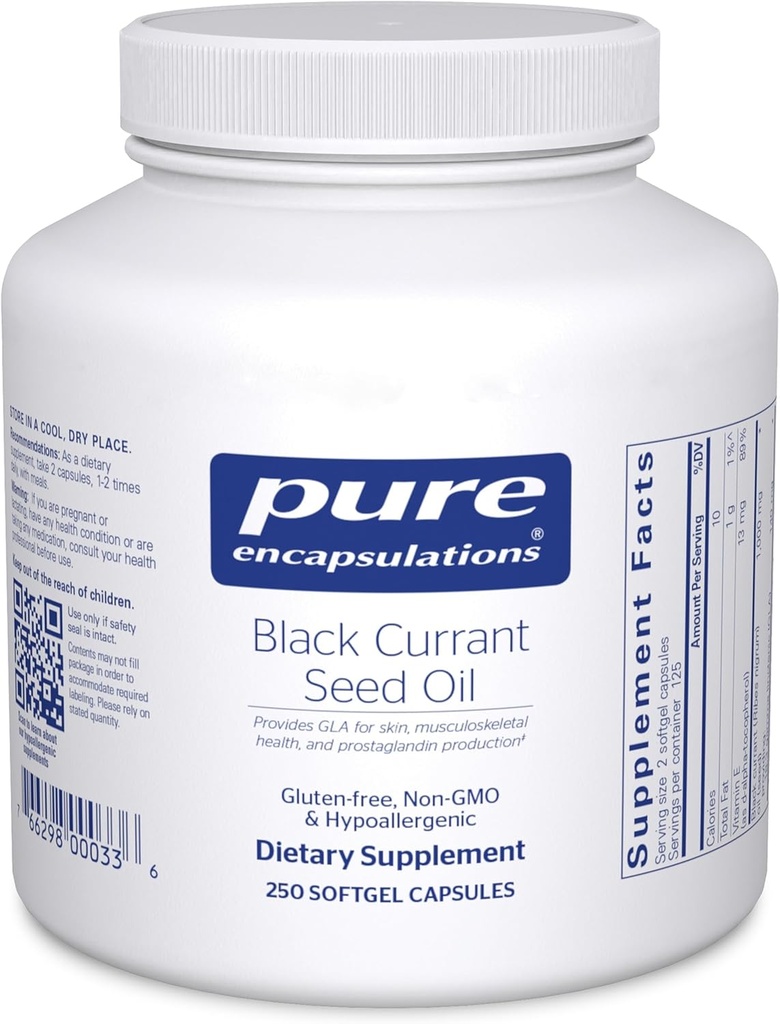 Pure Encapsulations Black Currant Seed שמן | תוספי דיאטת Hypoallergenic