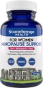 Stonehenge Gesundheit für Frauen Menopause Unterstützung für Peri + Menopause + Post - Stimmung, Energie, Stress, Hot Flashes, Nachtsüße, Schlaf & Cortisol, Chromax Chromium, Vitamin D3, KSM-66 Ashwagandha Extrakt