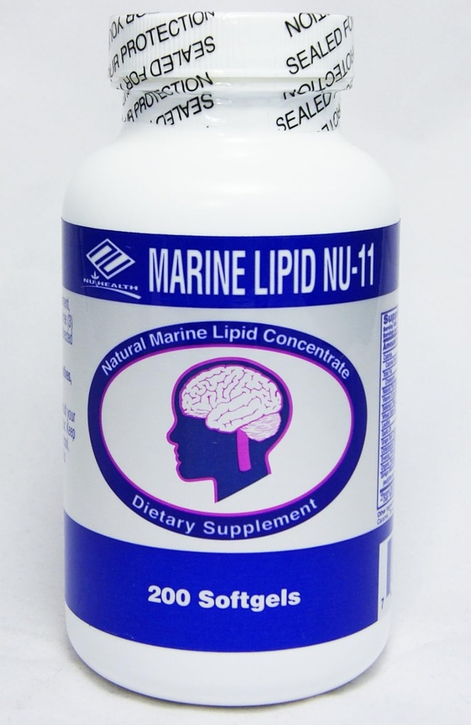 Marine Lipide Nu-11 in 1 Include : Visolie, Soy Lecithin, Tarwekiemolie, Selenlum Gist, Knoflookolie, Grape Bark Extract, Vitamine E, Octacosand Poeder, Avond Primross Oil, Orgenic Flaxseed Oil, Ginkgo Biloba Extract.