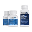 OmegaXL Joint Support Supplement 60 Soft Gels & SleepXL 60 Capsules | Natural Joint Support, Drug Free, 60 Soft Gels & SleepXL Immediate-Release Melatonin, Magnesium & B6, 60 Vegan Capsules