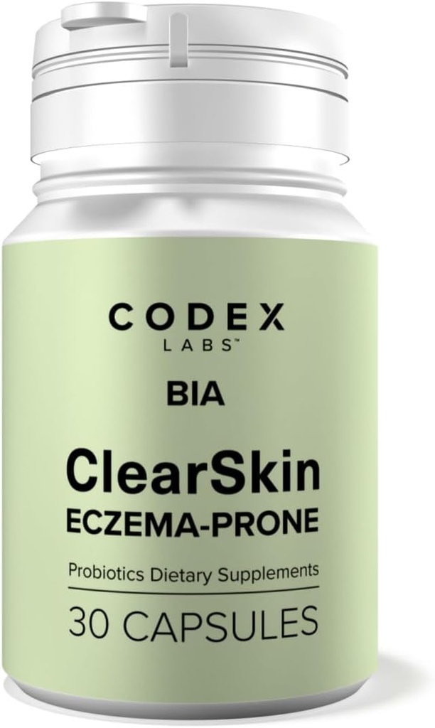 BIA Eczema Probiotic – 30 Capsules – Eczema-Prone 皮肤的共生剂 临床证明的Probiotics 和 Prebiotic 蓝莓 → Gut-Skin 屏障和免疫支持 → 30天供应