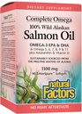 Natural Factors 100% Wild Alaskan Salmon Oil - Brain & Eye Health Support Supplement - Fish Oil Supplement for Healthy Heart & Joints - 90 Enteripure Softgels (90 Servings)