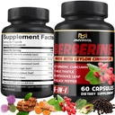 Berberine Supplement with Ceylon Cinnamon, Turmeric, Artichoke, Milk Thistle - Berberine HCl Supplement Pills - 60 Capsules [2-Month Supply]