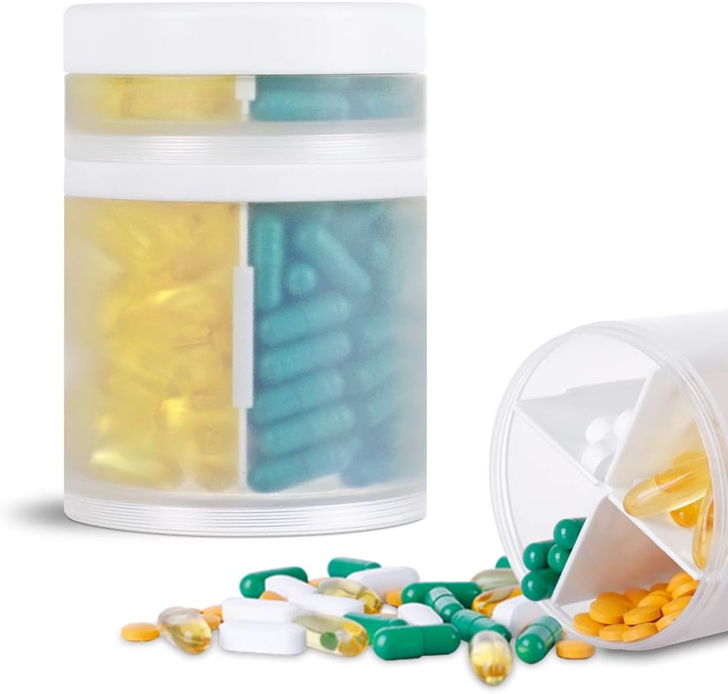 Əvvəlki Ətraflı Kompüter və Portulyator Pill Case ilə 8 dəyişikliklər Double Layers Medicine Seramik Ayaqlı Vitaminlər Kompüter Pill Şüşə