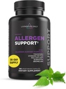 Livingood Daily Allergen Support, Natural Allergy Supplement with Vitamiini C, Quercetin, Nettle Leaf, Sinkki, bromelain & Tinospora, Non GMO, Vegan, Immuuni Support Formula, 120 Kasvissyöjä kapselit
