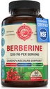1200mg Berberine Herbal Health Capsules stödjer hjärt- och hjärt-kärlhälsa, hjälper till att upprätthålla hälsosamt kolesterol, triglycerid, blodsockernivåer, stöder utmattning, ökar metabolism, 60 kapslar