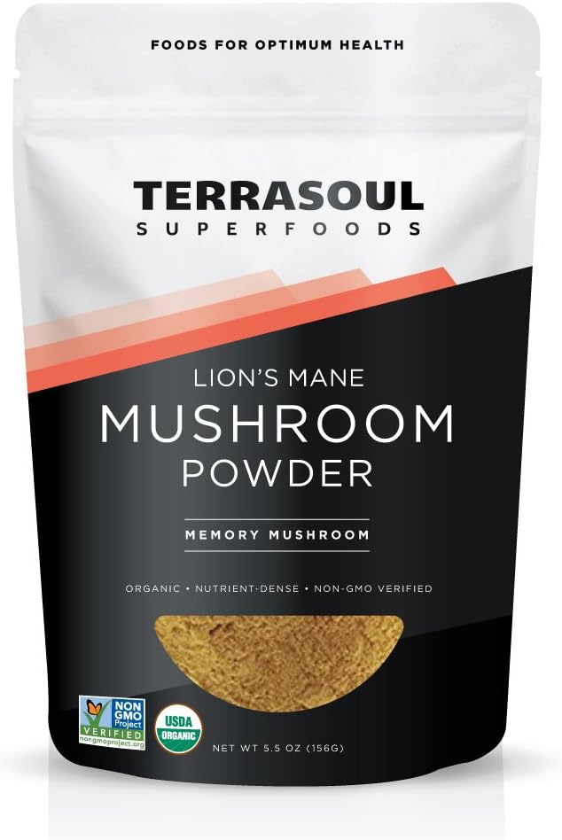 Terrasoul Superfoods Organic Lion 's Mane Houba Powder (4: 1 Extract), 5.5 Ounces