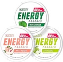 Grinds Energy Pouches - Natural Caffeine Pouches - Contains B-Vitamins, Sugar-Free, & 0 Calories - 80mg of Caffeine in Each Pouch - Wintergreen, Peach, & Sour Apple - 3 Pack, 15 Pouches Per Can