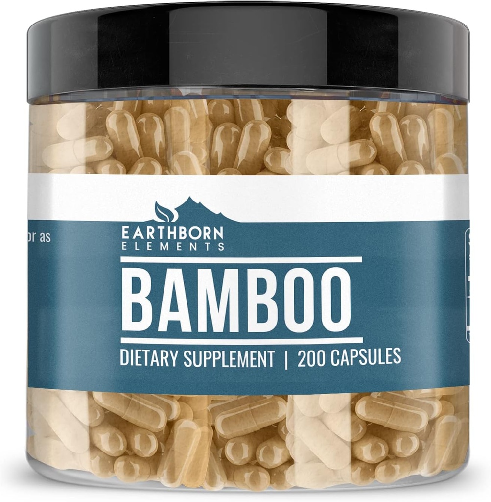 Maasta peräisin olevat elementit Bamboo 200 kapselia, puhdas ja laimentamaton, ei lisäaineita