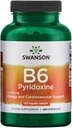 Swanson B6 Pyridoxine - Suplement Witaminy Promowanie Zdrowia i Metabolizm układu sercowo-naczyniowego - Naturalna Formuła Propagująca Ogólny Wellness - (250 kapsułek, 100 mg każdy)