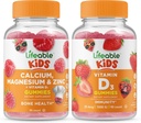 Levensvatbare Calcium Magnesium & Zink Kids + Vitamine D Kids, Gummies Bundle - Grote Proeverij, Vitamine Supplement, Glutenvrij, GGO-vrij, Kauwgom
