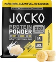 Jocko degviela Mölk sūkalu proteīns pulveris 22g zems cukura Mūk auglis - muskuļu reģenerācija un izaugsme, iepakojums Vary (28 Kalpo, Banana Cream)