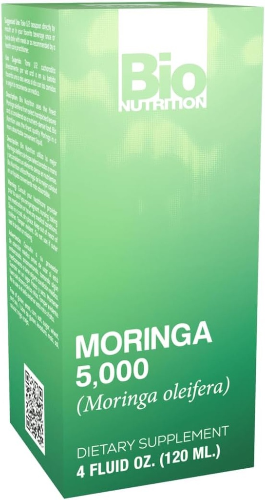 Bio Nutrition Moringa Liquid Herbal Supplement 4 Fluid Ounces ← Nutrient Dense TEN High in Antioxidants ← Includes Quercetin ¦ Promotes Strong Digestive Health TEN Immune Boost