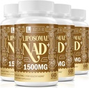1500 MG NAD+, 98% + absorción, NAD+ Suplemento para mulleres e homes con TMG, para defensa envellecida, enerxía celular, corazón e cerebro función, lonxevidade, 240 Softgels