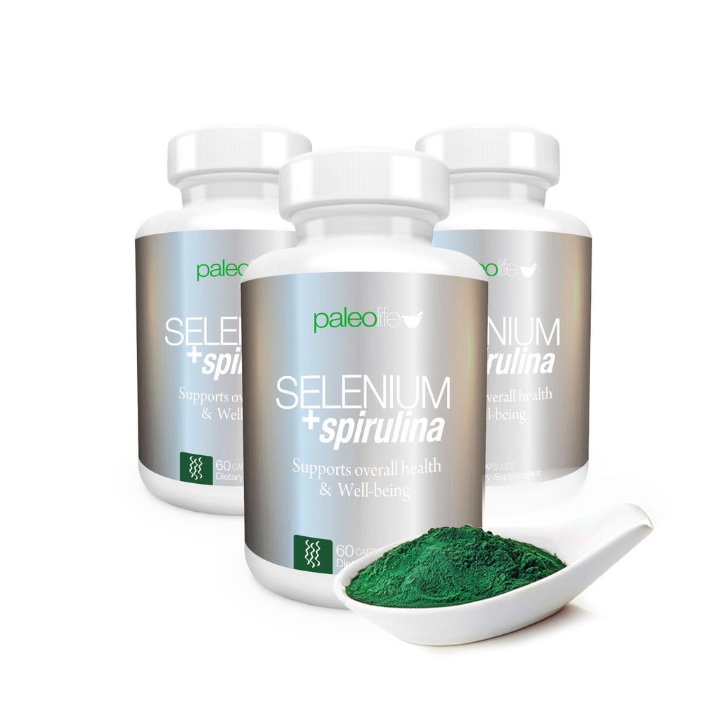 Paleolf Boost Concentration, Memory and Energy with Premium Selenium + Spirulina - Premium Antioxidant Supplement for Brain Function -180 Day Supply (180 Capsules) - (3-Pack)