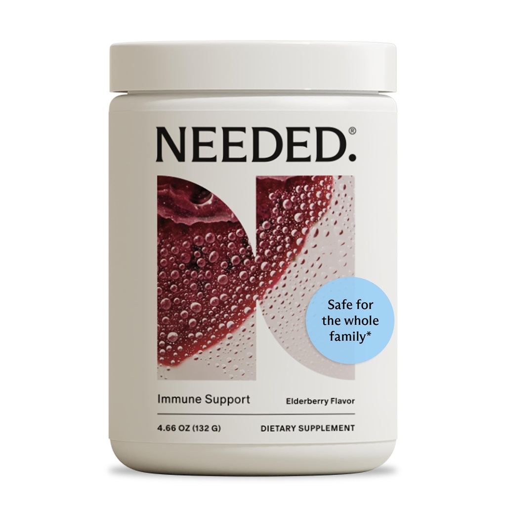 Needed. Immune Support Immunity Powder, Zinc with Elderberry | For the Whole Family, Pregnancy-Safe Immunity Supplement, Easy to Take