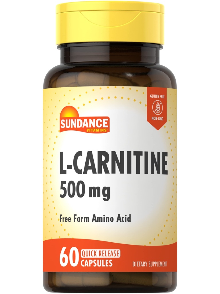 Sundance L-Carnitine Plus, 60 Count | Free Form Amino Acid | Non-GMO and Gluten Free Pills
