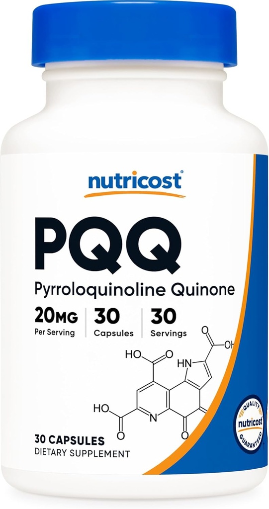 Nutricost PQQ (Pyrroloquinoline Quinone) 20mg, 30 kapslar - Vegetariska kapslar, icke-GMO, Gluten Free
