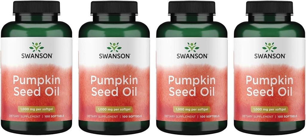 Swanson Pumpkin Seud Petroli - High Biobitable EFAs - (100 Softgel Capsules, 1000mg Each) Paquet 4