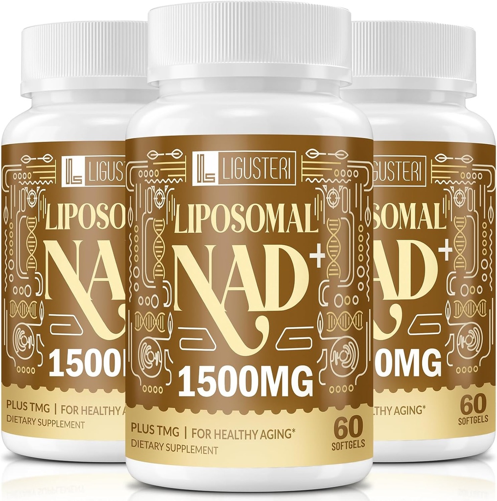 1500 MG Liposomal NAD+, 98%+ Absorption, NAD+ Ergänzung für Frauen und Männer mit TMG, für Aging Defense, Cellular Energy, Heart & Brain Function, Longevity, 180 Softgels