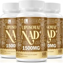 1500 MG Liposomal NAD +, 98+ Absoruş, NAD + TMG ilə Qadınlar və Kişilər üçün ekspert, Aging Defense, Cellular Energy, Heart & Brain funksiyası, Longevity, 180 Softgels