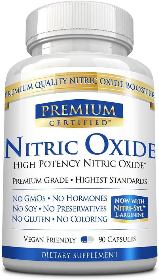 Nitric Oxid Premium - 1680 mg L-Arginin Blend, AAKG, AKIC, Mono & Malate - Vegan Friendly - 90 Kapseln - 1 Monat Versorgung