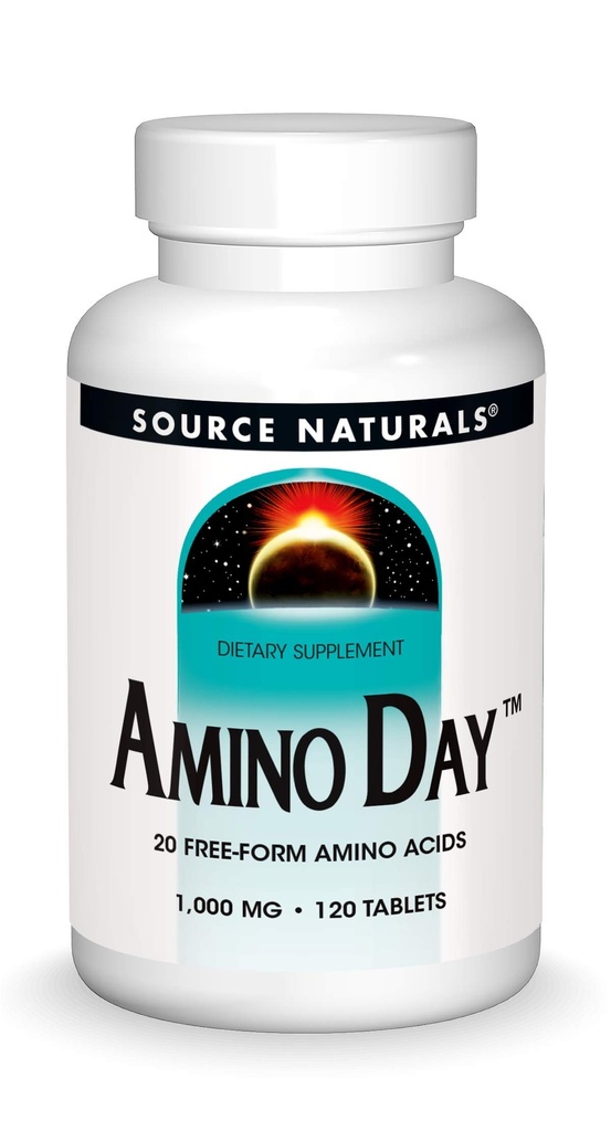 Source Naturals Amino Day - 20 Free Form Amino Acids Supports Quality Dieting During Nutrition - 120 Tablets