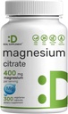 Magnio citratas 400mg per aptarnavimą, 300 Veggie kapsulės - Chelated, Lengvai absorbed, Išgrynintas pėdsakai Mineraliniai - Raumenys, širdis, & Digestive Support - Ne GMO